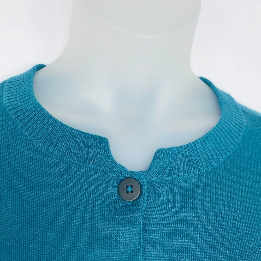 J.JILL Long Cardigan Sweater S Tall ST Ocean Aqua - Picture 4 of 5